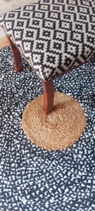 Handwoven Natural Jute Chindi Rug Black White Eco Friendly Braided Area Rug <b>Round</b> <b>Carpet</b> for Living Room Bedroom - Product Image 6