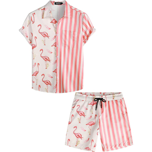 Conjunto de Camiseta y Pantalones Cortos de Verano para Hombre, Casual, Transpirable, Tejido Sólido de Alta Calidad, 100% Poliéster, Personalizable, Fácil de Lavar - Product Image 2