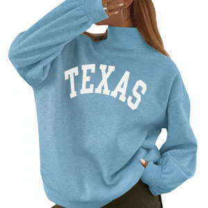 เสื้อสเวตเชิ้ตคอเต่าถักนิตติ้งสำหรับผู้หญิง คุณภาพสูง ปรับแต่งได้ตามต้องการ เหมาะสำหรับใส่ลำลองในฤดูหนาว ผลิตจากผ้าฟลีซ โพลีเอสเตอร์/คอตตอน ด้านหน้าแบบยาวเต็มตัว - Product Image 3