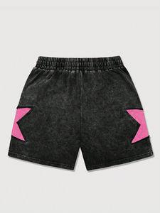 Pantalones Cortos Deportivos para Hombre, con Logotipo Personalizado, Lavado Ácido, Diseño Desgastado, Personalización Completa, Ecológicos, Transpirables, de Algodón/Poliéster, con Cordón Ajustable - Product Image 4