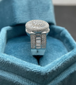 Stunning Men's Fully Iced Out Baguette Cut Hip Hop 925 Sterling Silver Rhodium Plated <b>Custom</b> <b>Ring</b> Anniversary Wedding Engagement - Product Image 5