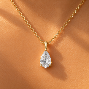 จี้เพชรทรงลูกแพร์เพาะเลี้ยงในห้องปฏิบัติการ ทองคำ 14K 18K สีเหลือง จี้เดี่ยว 1.00 กะรัต DEF VVS รับรองโดย IGI ของขวัญวันครบรอบ ขายส่ง - Product Image 3