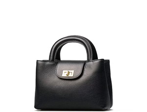 Royaa Black Cowhide Leather Handbag Top Handle Purse Adjustable <b>Strap</b> Small Genuine Leather Minimalist <b>Shoulder</b> Zipper Closure - Product Image 5