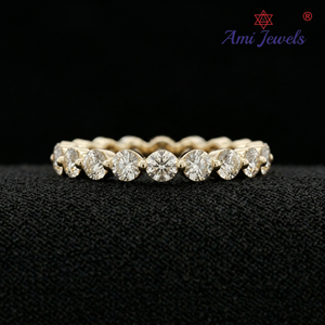 Elegante Anillo de Compromiso de Oro Sólido de 9K con Certificado IGI, Corte Brillante, Anillo de Boda Sencillo y Elegante para Mujer - Product Image 1