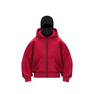 Sweat à capuche double couche Ninja personnalisé avec logo brodé 2025, grande taille, lourd, entièrement zippé, pour hommes - Product Image 1