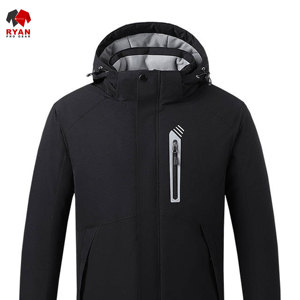 เสื้อแจ็คเก็ตซอฟต์เชลล์ผู้ชายแบบกันลม กันน้ำ ระบายอากาศได้ดี  ไม่มีลาย  พร้อมซิปปิดและโลโก้แบบกำหนดเองสำหรับขายส่ง - Product Image 3