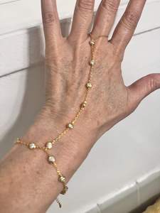 Chaîne de main en moissanite sertie de pierres, argent sterling 925 plaqué or 18 carats pour bijoux - Product Image 4