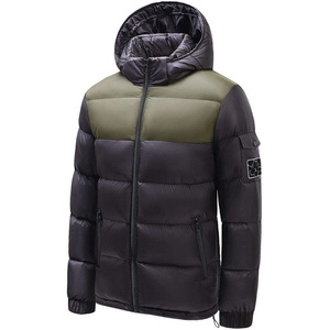 Veste d'hiver matelassée sur mesure OEM, à capuche, épaisse et chaude, avec logo brodé personnalisé, directement de l'usine. - Product Image 1