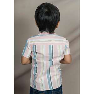 Polka Tots Camisa De Rayas De Media Manga-Rosa - Product Image 2