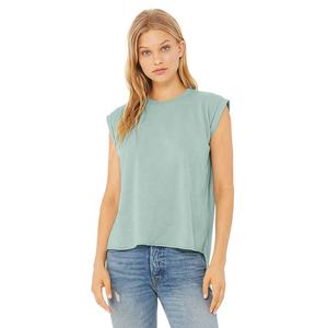 Heather Olive Bella Canvas t-shirt de muscle personnalisé pour femme, haut uni de couleur Olive - Product Image 4