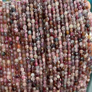 Cuentas facetadas de espinela natural mixta, cuentas de piedras preciosas en forma de moneda, cuentas de piedra redonda con buen corte, hilo de cuentas para la fabricación de joyería. - Product Image 1