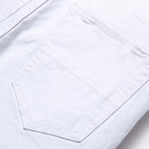 Men’s Mid Waist Tapered Pencil Denim Jeans Stretch Heavyweight Cotton Medium Wash Formal Autumn Winter <b>Pants</b> - Product Image 5