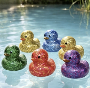 Canardons jaunes personnalisés avec logo, canards en caoutchouc colorés, jouet de plage et de <span class=keywords><strong>piscine</strong></span> pour compétition, fête, été, cadeau d'anniversaire pour enfants - Product Image 2
