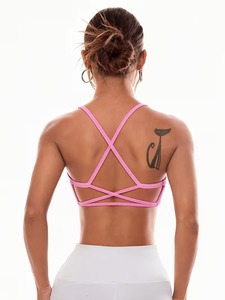 Seamless <b>Cross</b> Back Activewear Sports Bra High Stretch Breathable Gym Fitness Bralette Workout Running Yoga Crop <b>Top</b> - Product Image 3