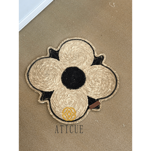 ATICUE Bohemian 15 Inch Round Seagrass Braided Placemat Natural Fiber <b>Table</b> <b>Mat</b> for Home Use Inspired by Marble Coasters - Product Image 4