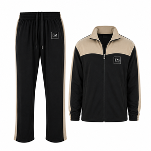 ชุดวอร์ม FM Apparel สีกรมท่า-เทา เสื้อแจ็คเก็ตมีฮู้ดแบบซิปเต็มตัว กางเกงขายาวทรงสปอร์ตสำหรับผู้ชาย วัยผู้ใหญ่ สไตล์หลวมๆ เหมาะสำหรับใส่ในฤดูหนาว ดีไซน์ 2 in 1 - Product Image 2