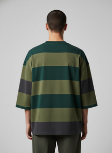 T-shirts à manches courtes pour hommes, 100% coton tricoté, tissu de 300 GSM, coupe ample, imprimé AC - Product Image 4