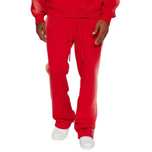 กางเกงวอร์มทรงบานผ้าฝ้ายย้อมสีแดงแบบซันเฟดสำหรับผู้ชาย ระบายอากาศได้ดี ทรงขาเดฟ น้ำหนักเบา เป็นมิตรกับสิ่งแวดล้อม สไตล์สตรีทแวร์ - Product Image 3