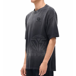 T-shirt décontracté d'été 100 % coton pour homme, imprimé personnalisé, effet délavé soleil, matière légère et durable, coupe ample - Product Image 2
