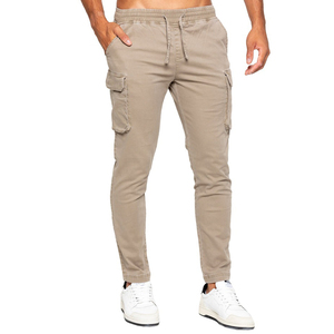 Men's Slim Fit Cargo Jogger Pants Cotton Spandex Hiking Pants 4 Pockets Adjustable Drawstring Casual Wear Outdoor Trousers - Product Image 1
