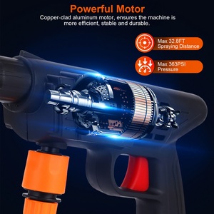 Portatile Cordless 48V 12000mAh elettrico lavaalimentazione 363PSI ad alta pressione acqua spruzzatore 2 ugelli per auto ricaricabile - Product Image 1