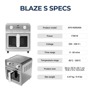 304 Paslanmaz Çelik Kare Modern Air Fryer Fırın 1700W 6L BPA İçermeyen Tüm Metal Tost Makinesi Fırın Kızartma Pişirme Kavurma Ev Tipi Kullanım - Product Image 6