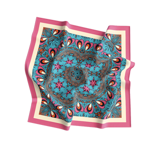 Pañuelo Cuadrado de Seda Estilo Americano y Europeo para Mujer, Estampado Digital, Transpirable, Reversible, para Uso Diario, Todas las Temporadas, a la Moda - Product Image 1