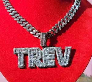 Moissanite plata esterlina litro hermoso personalizado litro colgante HIP HOP moissanite colgante regalo - Product Image 2