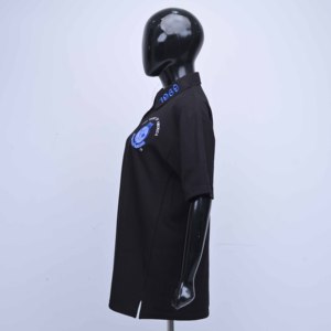 Camisetas de Rugby Polo de Algodón y PC Negras de Primera Calidad con Logotipo Personalizado, Bordado Frontal y Mangas Cortas para Mujer - Product Image 4