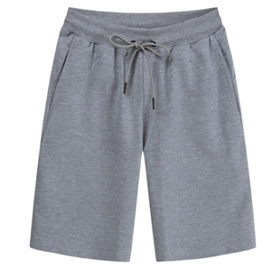 Nouvel Arrivage Short Tricoté Classique Gris Longueur Mi-Cuisse, Taille Haute Élastique, Cordon de Serrage et Poches Latérales Profondes, Prix de Gros - Product Image 1