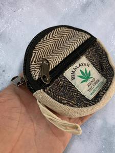 Pochette à monnaie géométrique légère antivol en chanvre de l'Himalaya, écologique, la plus vendue, avec fermeture éclair et fermoir, fabriquée à la main - Product Image 4
