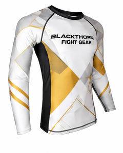 Camiseta de Manga Larga Personalizada para Hombre, Satén Elástico en 4 Direcciones, Transpirable, UPF50+, Antibacteriana, para MMA y BJJ, OEM - Product Image 2