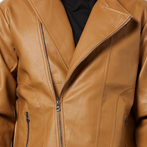 Chaqueta de Cuero Impermeable para Hombre, Estilo Urbano, Tejido Original de Alta Calidad, Diseño Único, Servicio OEM - Product Image 5