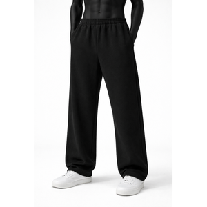 Black Wide Leg Sweatpants Elastic Waist <b>Loose</b> Casual <b>Trousers</b> Baggy Lounge Pants <b>for</b> <b>Women</b> - Product Image 1