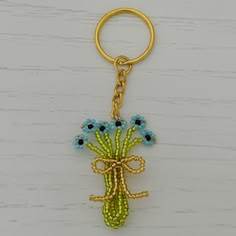 Bohemian Embroidery Beaded Keychain Handmade Colorful Bag Accessory for <b>Backpack</b> <b>Purse</b> and Car Keys - Product Image 4