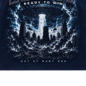 เสื้อยืดพิมพ์ลาย RTW Ready To Win แขนสั้น คอกลม สำหรับผู้ชาย สไตล์ลำลอง สตรีทแวร์ สีน้ำเงิน ผ้าเจอร์ซีย์คอตตอน - Product Image 3