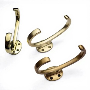 Vintage Brass Wall <b>Hook</b> Single <b>Coat</b> Hanger Rust Resistant Metal <b>Hook</b> for Clothing Home <b>Decor</b> Drill Installation Office School - Product Image 3