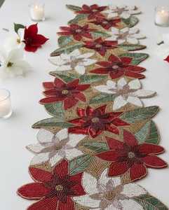 Handmade Beaded Polyester/Cotton Embroidered <b>Table</b> <b>Runner</b> Luxury <b>Dining</b> Decor for Home & Hotel Use MOHD BAHID - Product Image 1