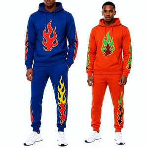 Winter Fleece Jogging Suit Men Hooded Sweatshirt And <b>Pants</b> Set Warm Thick Fabric Cold Weather Outfit - Product Image 4