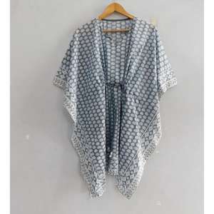 ชุดเดรสผ้าฝ้ายทำมือรักษ์โลก พิมพ์ลายบล็อก สไตล์โบฮีเมียน คลุมชายหาด ทรงหลวม ใส่สบาย เหมาะสำหรับฤดูร้อน ชุดลำลองสำหรับผู้หญิง เอวธรรมชาติ - Product Image 5