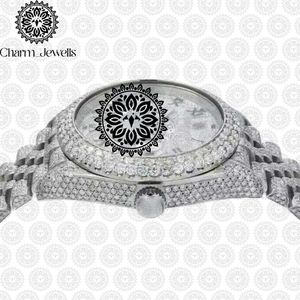 Charm Jewells Montre de luxe pour homme en acier inoxydable, boîtier rond de 40 mm, mouvement mécanique, cadran saphir, bracelet de 20 mm, fermoir pliant - Product Image 6