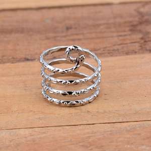 SHYAM JEWELRS Luxury Unisex 925 Sterling Silver Leaf Splint <b>Ring</b> <b>Adjustable</b> Botanical Arthritis Support Band - Product Image 2