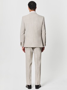 Men's Slim Fit Plus Size Light Gray Woolen American Style <b>Suit</b> Single Breasted Blazer Notched Collar Anti-Wrinkle <b>Button</b> Fly - Product Image 2
