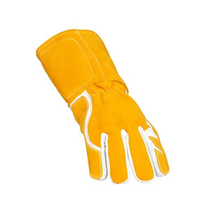 Gants de soudage TIG en cuir de chèvre et croûte de cuir de vache renforcés, ignifuges et résistants, équipement de sécurité pour la lutte contre les incendies - Product Image 2