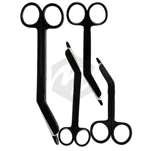 4pcs Black Titanium Fluoride Coated Lister Bandage <b>Scissors</b> German Stainless Steel EMT Shears Medic Instruments - Product Image 3