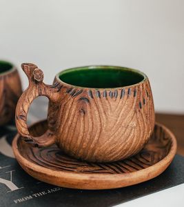 Geometric Design Hand Carved Wood Coffee Mug Rustic Engraved Solid Wooden Tea <b>Cup</b> <b>Reusable</b> Drinkware Beer Mug Rustic Kitchen <b>Cup</b> - Product Image 6