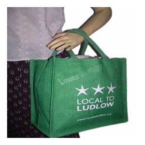 Sac promotionnel en jute imprimé en une seule couleur, écologique, réutilisable, sac de shopping, sac publicitaire avec logo personnalisé, sac cadeau durable - Product Image 1