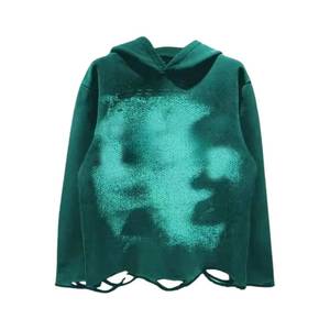 OEM Service Men's Distressed Hoodies High Quality Quick Dry Breathable Acid Wash <b>Fleece</b> <b>Zipper</b>-Up/Pullover Lined Winter - Product Image 1