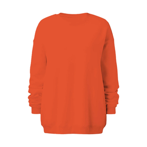 Sweat-shirt oversize pour femme, couleur unie, épaules tombantes, manches longues, col rond, tricot en coton, design asymétrique - Product Image 4