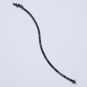 Black Diamond Tennis <b>Bracelet</b> Unisex 6.75 Inch Sterling Silver Rose Gold Plated Lab Grown Chain Link <b>Bangle</b> Romantic Wedding - Product Image 2